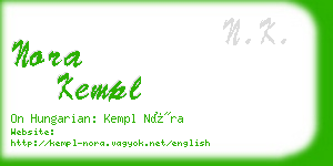 nora kempl business card